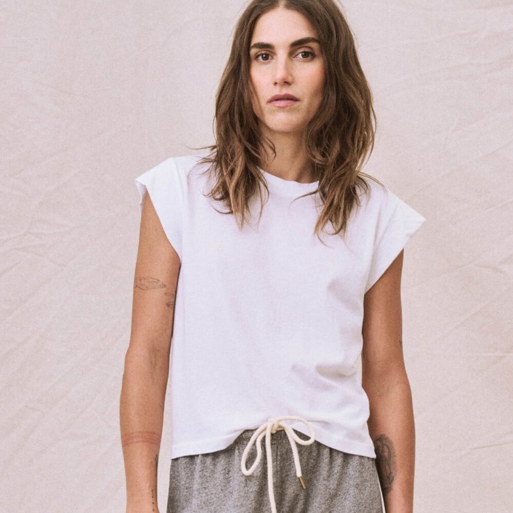 The Great Peak Shoulder Tee in True White